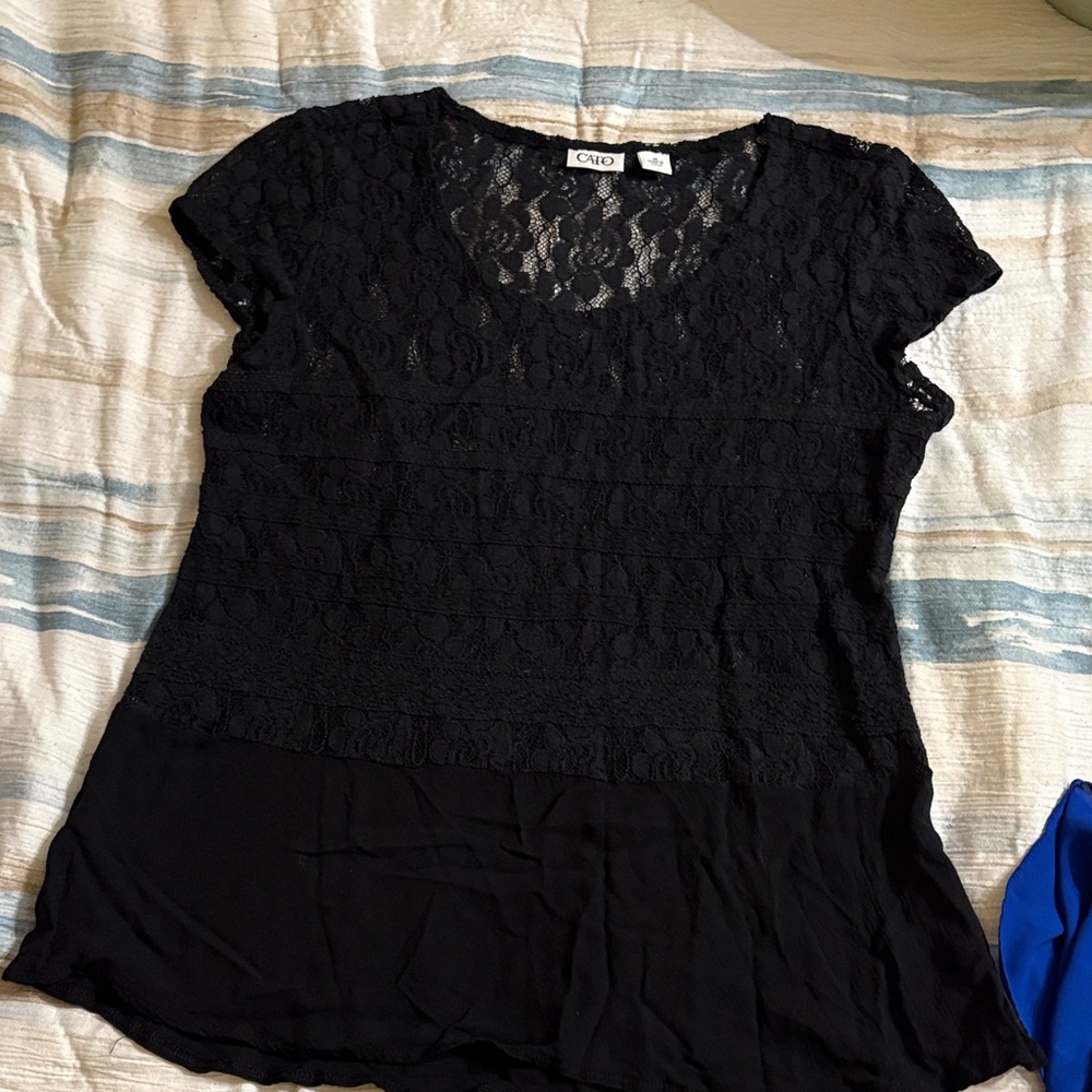 Cato Women's Black Lace Blouse